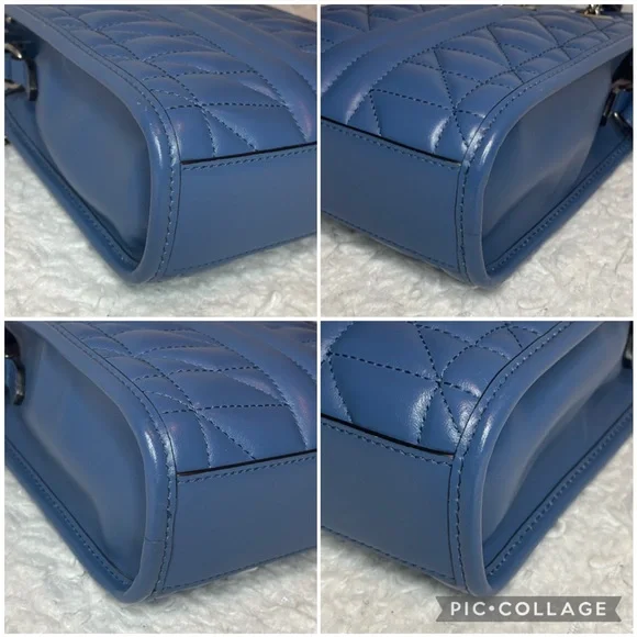 Gucci GG Aria Marmont Matelasse Quilted 2-Way Crossbody Shoulder Bag Blue 696123 - Picture 9 of 16